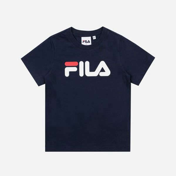 Camisetas Fila Menina Azul Marinho - Fila Uno Crew Neck S/S Outlet Portugal,NTGH-51849